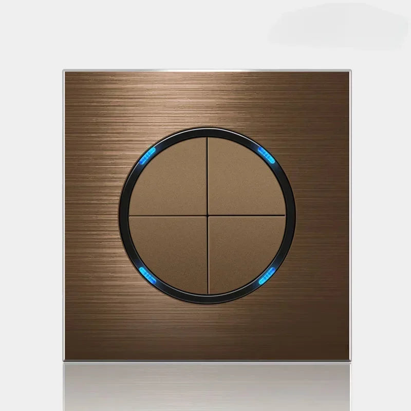 Wall Switch & Outlet Coffee Brown LED Reset Button