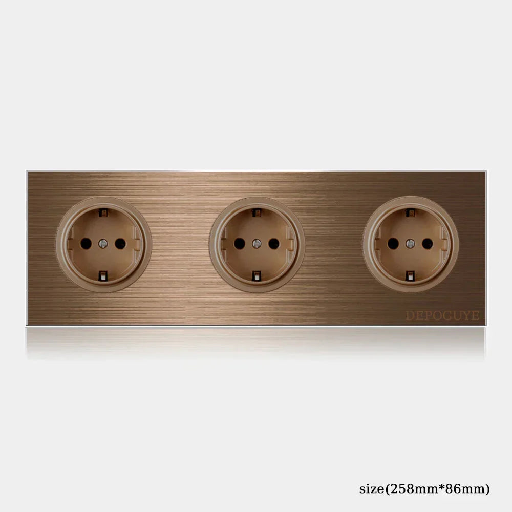Wall Switch & Outlet Coffee Brown LED Reset Button