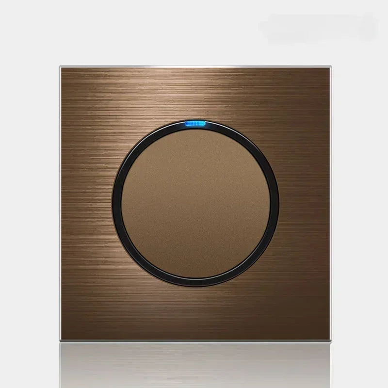 Wall Switch & Outlet Coffee Brown LED Reset Button