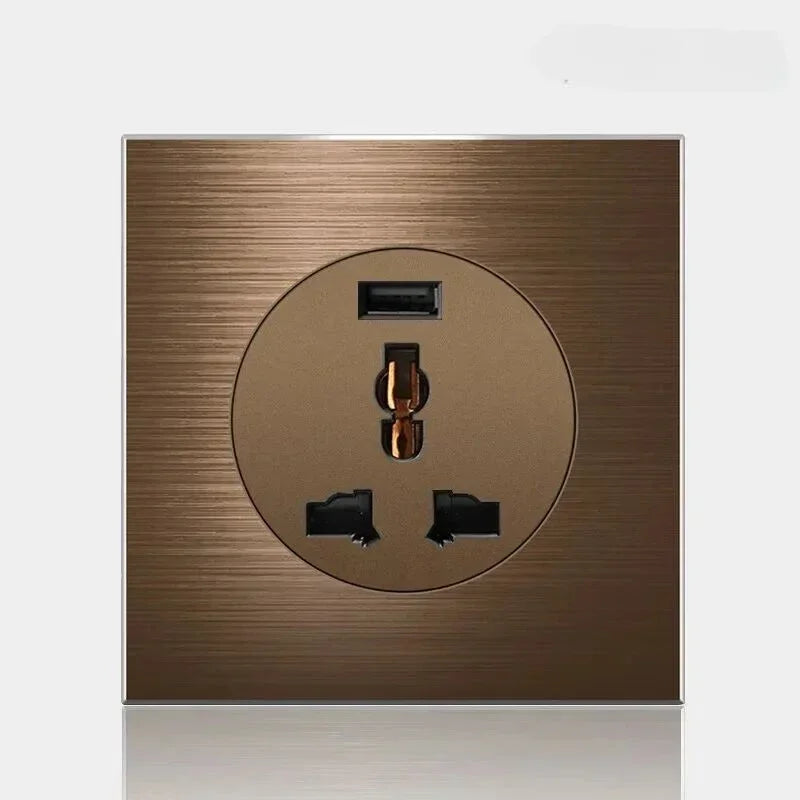 Wall Switch & Outlet Coffee Brown LED Reset Button