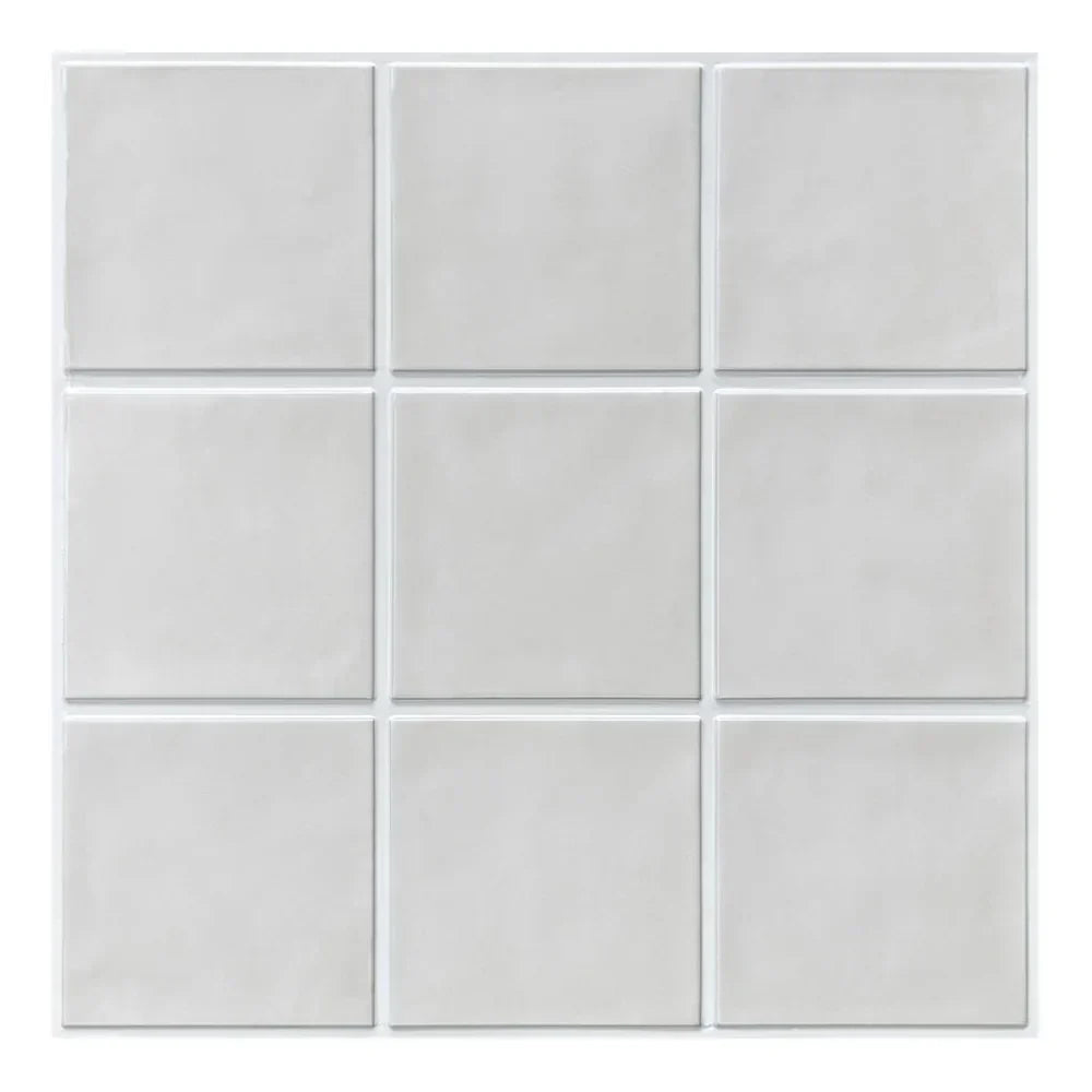 Wall Tile Panels Peel-And-Stick 3D Embossed Set of 10