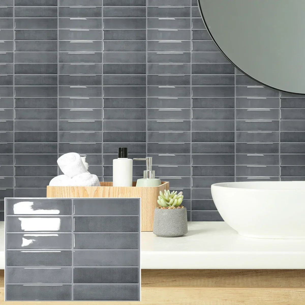 Wall Tiles Peel & Stick Waterproof Self-Adhesive