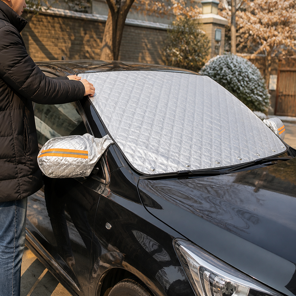 Waterproof Magnetic Car Windshield Cover with Side Mirror Coverage