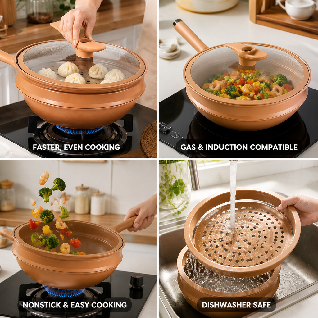Wok Micropressure Nonstick Gas & Induction