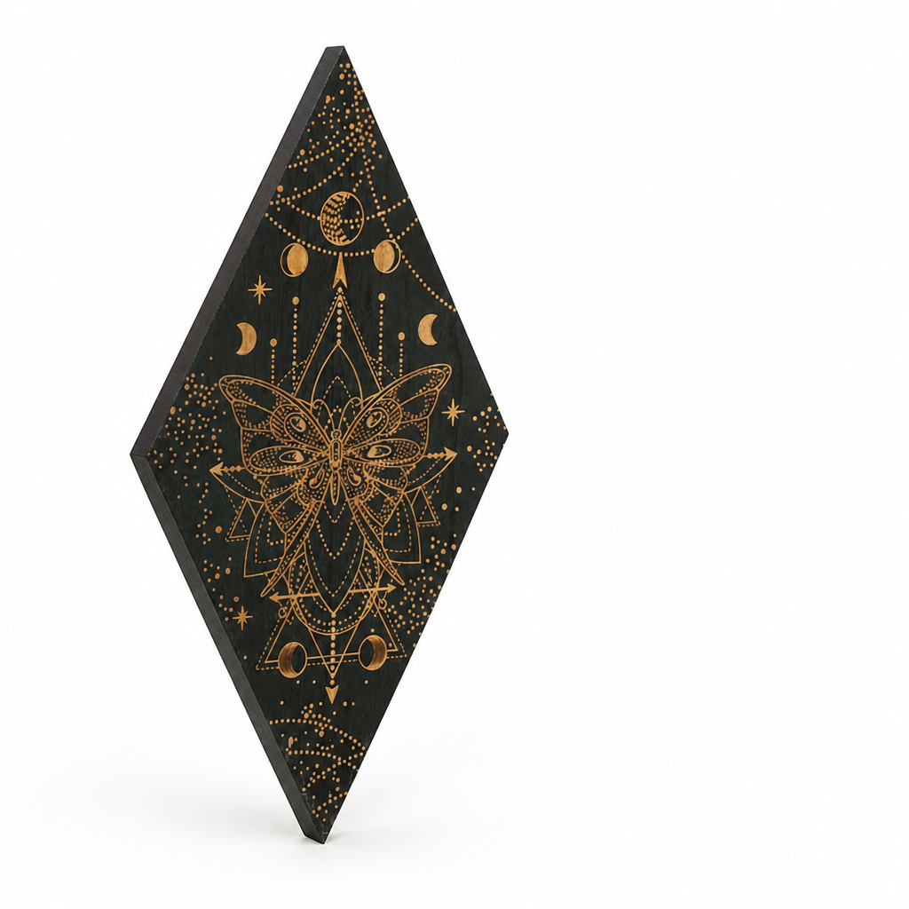 Wooden Rhombus Moon Phases Hanging Wall Art