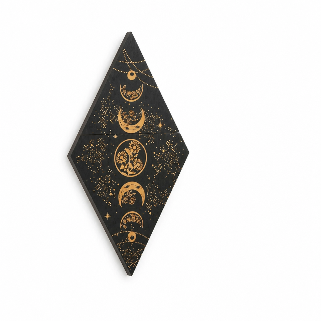Wooden Rhombus Moon Phases Hanging Wall Art
